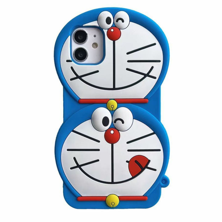 3D Cute Cartoon Doraemon Robot Jingle Cat Soft Silicone Phone