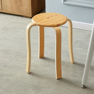 DODO Dining Room Chair Living Furniture Computer Desk Chair Cafe Convenient Storage Solid Wood Round Stool