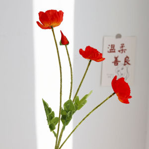 Artificial Poppy Flowers Silk Poppy Flowers Family Wedding Holiday Table Decoration Bouquet Gifts
