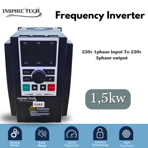 Inverter 1.5KW 220V single past input To 220V 3phase output Speed Controller Variabel SURE INVERTER
