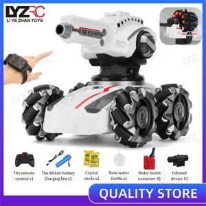 LYZRC 2.4G 4WD Remote Control Tank RC Car Watch Gesture Sensing Drift Toy Off Road Model Music Light Driving for Child Gift
