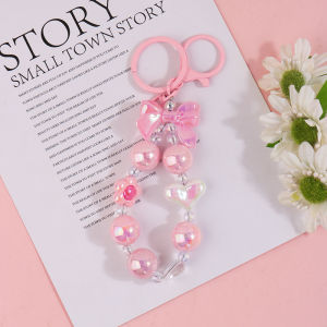 พวงกุญแจ จี้รูปผีเสื้อ ประดับลูกปัด ที่มีสีสันสีแคนดี้ สไตล์เกาหลี นักเรียนสำหรับผู้หญิง เครื่องประดับแฟช