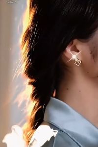Anting Geometri Geometric Square Stud Earrings Korean Style Fashion Jewelry Simple Women Accessories