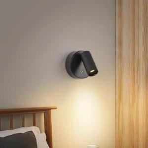 Spotlight Lamp with Magnetic Base Wireless Led Wall Light USB Rechargeable Touch Dimmable for Cabinet Wall-mounted Bedside Bedroom