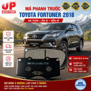 Má phanh bố thắng đĩa trước ô tô TOYOTA FORTUNER 2005-2018 HILUX 3.0 LAND CRUISER PRADO ISUZU DMAX LEXUS - UP PARTS Chất lượng cao
