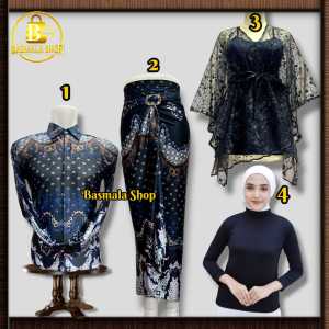Couple batik kemeja lengan panjang include manset dan outer