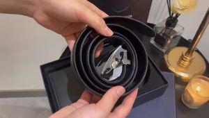 LZD TOMMY Tommy Belt Wallet Gift Set Dried Shrimp Genuine Leather Business Belt Business Fashion