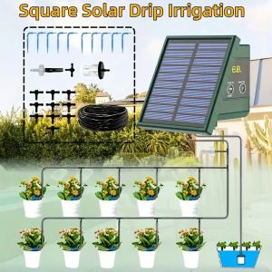 Creative Solar Irrigation System DIY Square Solar Drip Irrigation Belt With10 Drip Heads Suitable For Gardens Courtyards Orchards
