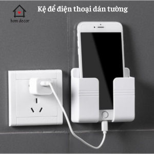 Kệ Dán Tường Để Điện Thoại Remote - Giá Đỡ Sạc Điện Thoại Thông Minh Đa Năng Tiện Lợi