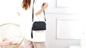 Buy 1 Take 1 Women Quilted PU Leather Crossbody Sling Shoulder Bag with Free Ladies Leather Strap Quartz Wrist Watch Local Shipping