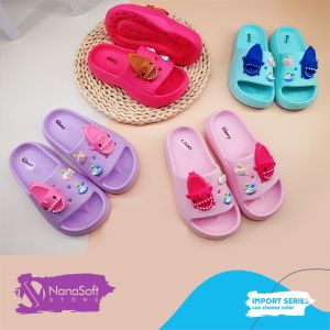 Sandal Anak Perempuan Karakter baby shark Import Bahan Karet Jelly EVA