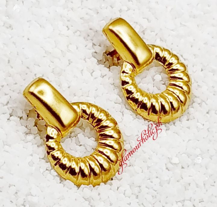 GlamourholicPH Original US fancy 10k Gold Stud Earrings, Non