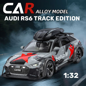 1:32 Scale Audi RS6 Track Edition Alloy Car Model Diecast Car Sound Light Car Lovers Collection Kids Birthday Gift Metal Boys Toys