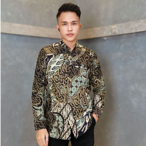 Baju Batik Pria Aleta Modern Lengan Pendek Katun M - XL