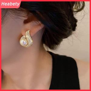 Heabety  1 cặp bông tai mới bông tai thời trang bông tai ngọc trai hình giọt nước phong cách cá tính kiểu dáng Hàn Quốc dành cho nữ