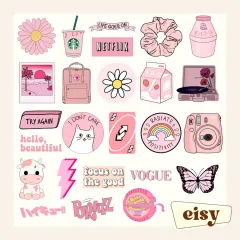 EISY 25 pcs. Aesthetic Brown Sticker Pack