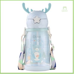 [NEW] Botol Minum Tanduk Rusa Gelas Anak Motif 600ML Dengan Tali Gantungan