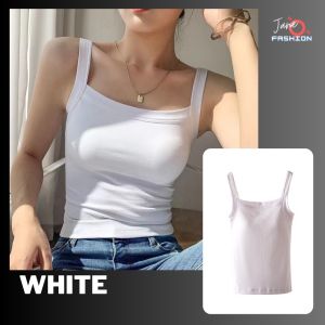 Kaos Dalam Crop Top Wanita Tanpa Lengan Polyester Spandex Tali Besar JOFKS05