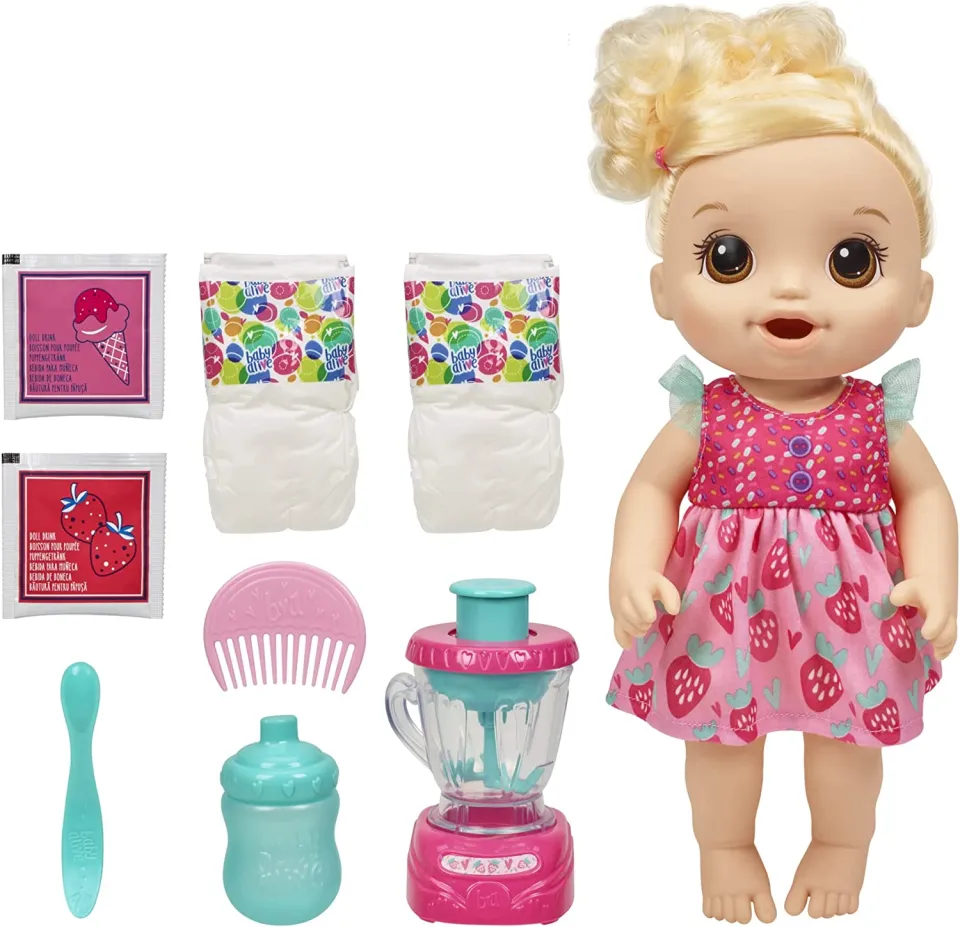 Hasbro Baby Alive Magical Mixer Baby Doll Strawberry Shake with