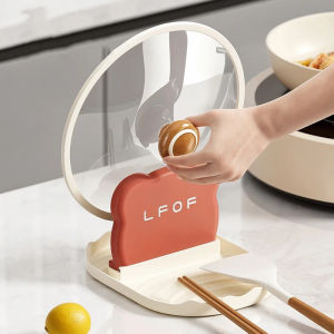 Kitchen Pot Lid Holder Multifunctional Kitchen Utensil Spoon Rest Spatula Holder Shelf Desktop