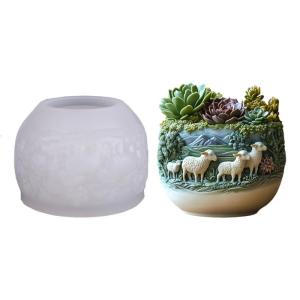 Flowerpot Mould Silicone Goat Planter Mold for Crafting Resin Decorative Planters Multiple Crafting Materials
