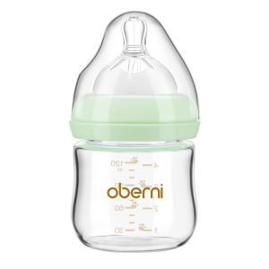Oberni （Ready Stock）Baby Bottle Wide Neck Glass Botol Susu Newborn Milk Bottle Feeding Bottle Anti-Colic And Anti Flatulence 120ML/150ML