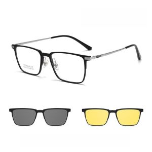 FIRADA Fashion Business Design Glasses Vintage Square Magnet Eyewear Comfortable Prescription Eyeglasses Frame For Men T93006Y