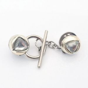 OMQAIO Rabbit Nail-Free Cardigan OT Buckle Triangle Crown Close Neckline Decorative Brooch Exquisite Waist Buckle Star Fixed Clothes Pin