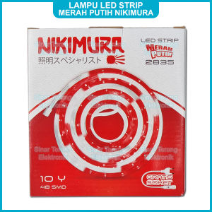 Nikimura Lampu LED Strip Merah Putih Gratis Socket panjang 10 yard