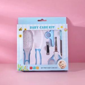 Safe Optimal Selection Baby Care Kit 9pcs Grooming Set with pouch Nasal Aspirator Toothbrush Newborn Gift Care Nail Care Baby