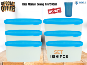 SET Toples Plastik Elips Bening Medium isi 6pcs /toples serbaguna/toplesoval1200ml