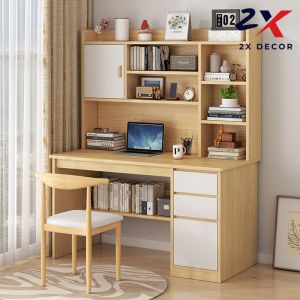 Bàn Học Gỗ Kèm Kệ Sách Đa Năng Tiện Lợi Thương Hiệu  2X Decor - 2X063