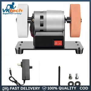 Multifunctional Grinding Polishing Machine with 2 Wheels Electric Sharpener Grinder 7 Adjustable Speed for Metal Wood Stone Jewelry Making