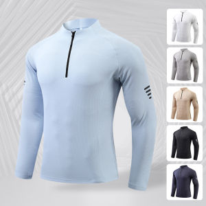 T-shirt Half-zipper Casual Wear Able Fashion Breathable Comfort Adults Non-shrinking Technology
