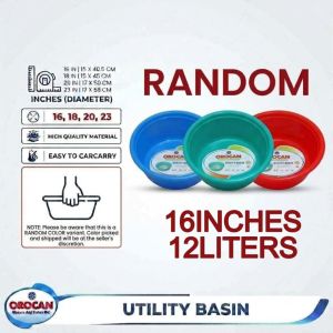 OROCAN UTILITY BASIN DURABLE 23"/20"/18"/16" PALANGANA BATYA PLASTIC BATYA