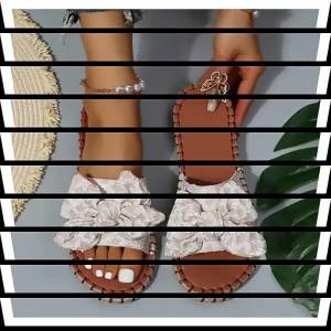 New Bowknot WomenS Plus Size Solid Color Summer Flat Slippers Comfortable And Breathable For Outdoor Wear