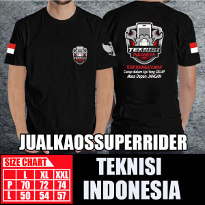 BAJU KAOS DISTRO TEKNISI INDONESIA BLACK