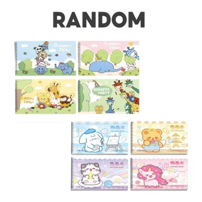Bayar Di Tempat - Drawing Book Ring Kartun / Sketch Book Motif Karakter / Buku Gambar Anak Balita