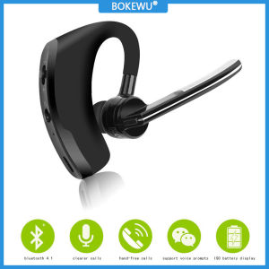 BOKEWU V8 Business Bluetooth Earphone Sport Wireless Headset Handsfree Voice Control Earphone With Mic for iPhone Samsung Huawei Xiaomi