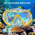 Snorkeling Gear for Adults,Snorkel Mask Dry Top Snorkel Set Panoramic View Snorkel Gear Anti-Fog Scuba Diving Mask for Lap Swimming Snorkeling Diving Scuba Training Travel Snorkel Kit. 