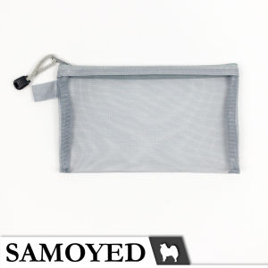 Tempat / Kotak Pensil / Alat Tulis / Kosmetik / Dompet Jaring Transparan / Stationery / Pencil / Pen / Cosmetic Case / Box / Pouch PVC Mesh Samoyed PCCS-M14