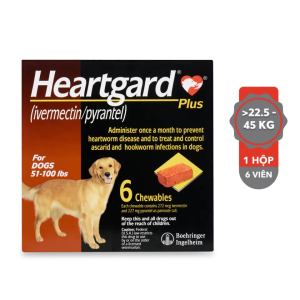 Heartgard Plus - Viên nhai xổ giun đũa giun móc giun tim cho chó trên 22.5-45kg - 1 hộp 6 viên Petemo Pet Shop