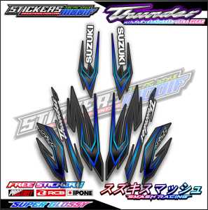 STRIPING VARIASI SUZUKI THUNDER / STICKER LIST VARIASI MOTOR SUZUKI THUNDER