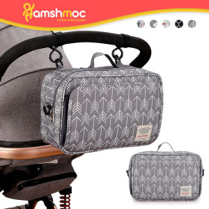 HamshMoc Waterproof Baby Diaper Bag Lightweight Portable Stroller Organizer Bag Crossbody Multi-Function Baby Essential Carry Tote with Stroller Straps for Travel