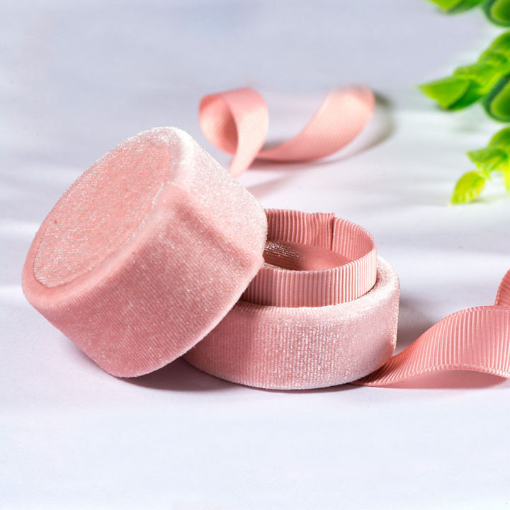 SIQIN Màu hồng Ngọt Hộp quà Nhẫn đính hôn lễ cưới Nhung Hộp đồ trang ...