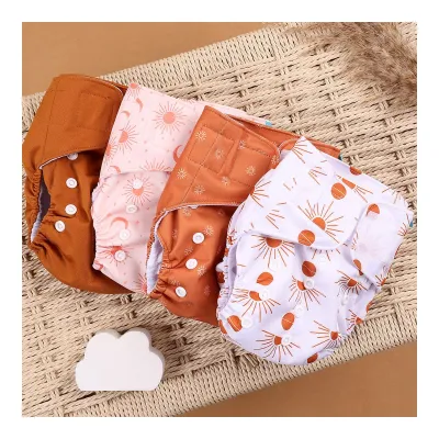 【Kovo123】 Happyflute 4Pcs / Set Eco-Friendly Cloth Diaper Ecological Reusable Baby Diapers