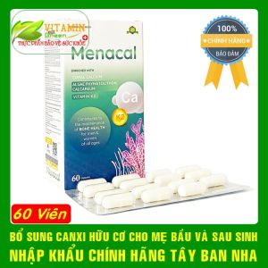 Menacal canxi hữu cơ từ tảo biển cho bà bầu và sau sinh hộp 60 viên | Nhập khẩu chính hãng từ Châu Âu