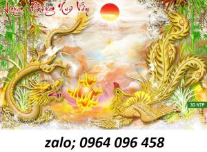 Tranh gạch 3d rồng phượng - B8844
