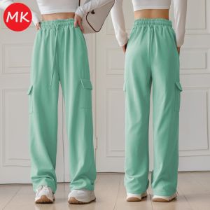 BAJU RAYA 2024 MK Cargo pants women Multi Pocket Cotton Laici Straight Cut Long Pants seluar cargo perempuan [P5/251]