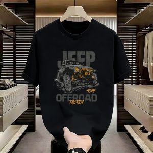 ✅ CODMen 100% Cotton T-Shirt 2026 New Loose Cool Vintage Graffiti Jeep Off-road Car Print Tee .C